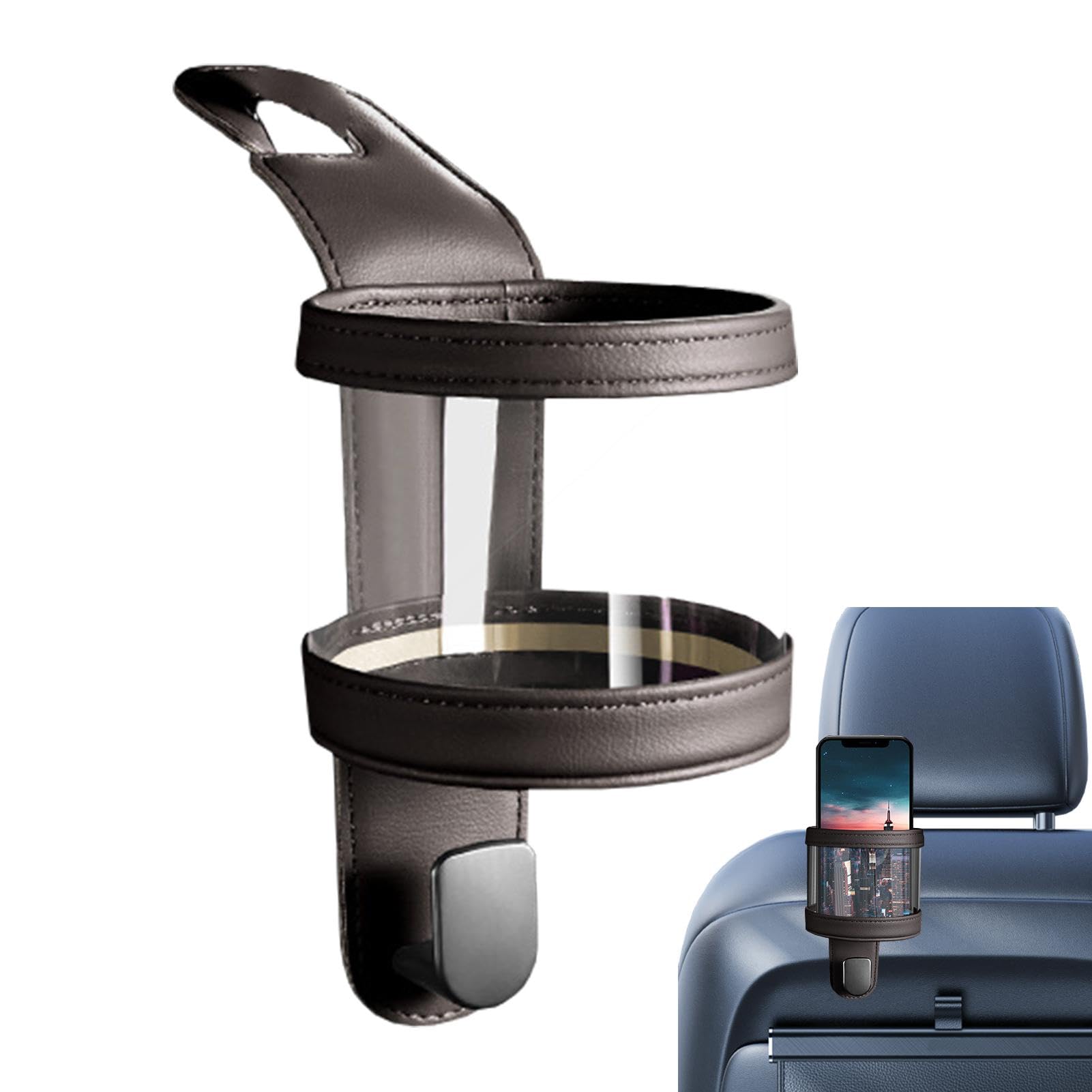 Getränkehalter für Auto-Rücksitz, multifunktionaler Sitz-Getränkehalter mit Haken, Autositz-Organizer, Getränkehalter, Lebensmitteltablett für Auto Getränkehalter für Auto-Rücksitz, multifunktionaler Sitz-Getränkehalter mit Haken, Autositz-Organizer, Getränkehalter, Lebensmitteltablett für Auto von Opilroyn