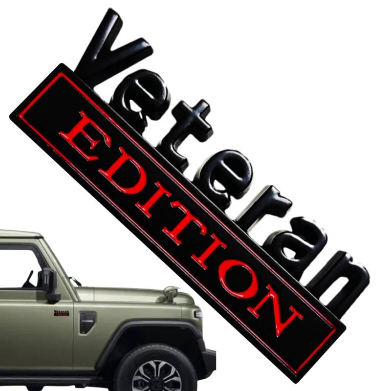 Veteran Edition Auto-Abzeichen | Auto-Stoßstangen-Abzeichen | Auto-Metall-Emblem-Aufkleber, Buchstaben, Stoßstangen-Abzeichen, LKW-Aufkleber für Fahrzeug, LKW von Opilroyn