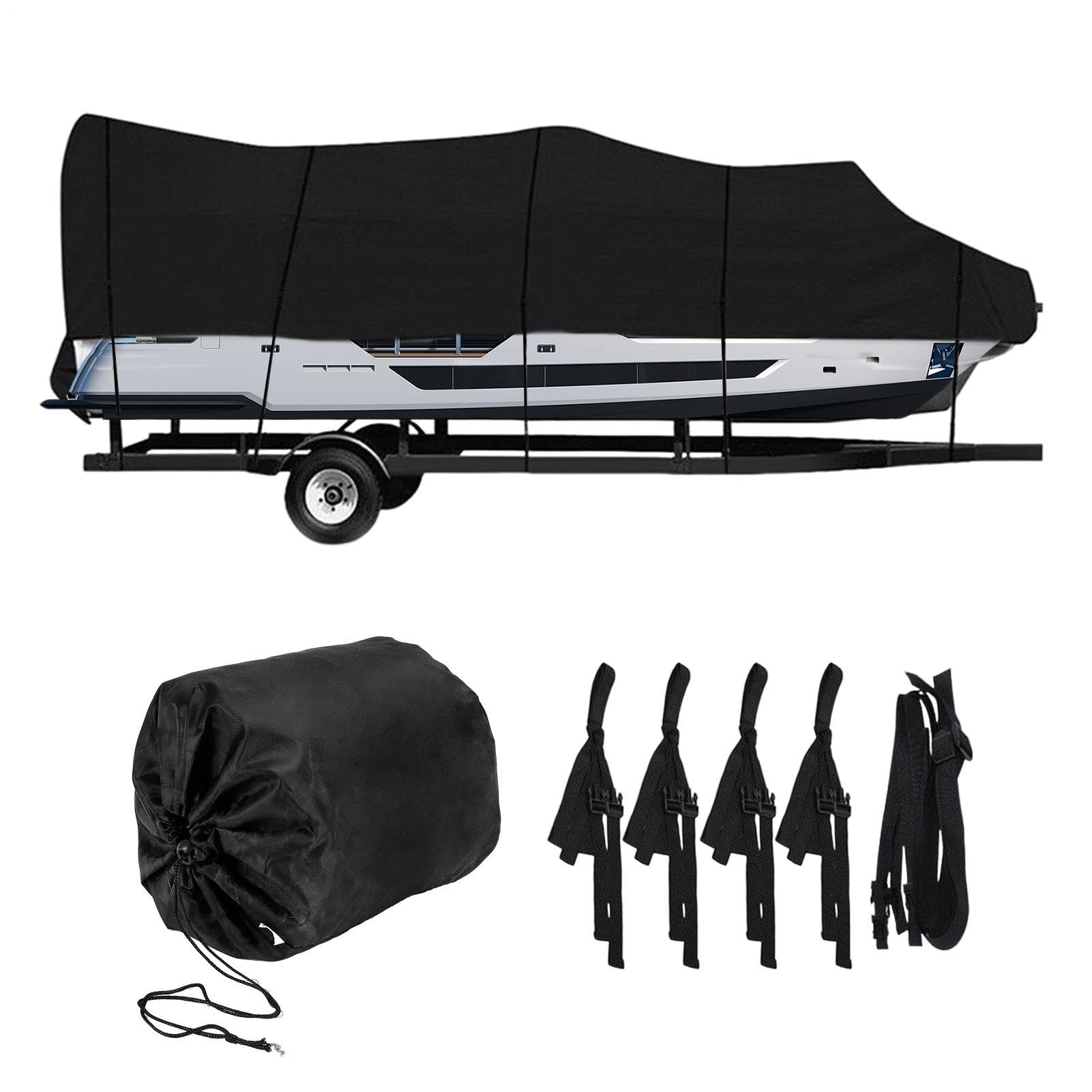 Wasserdichte Bootsabdeckung - Bootsabdeckungen Für Meeresklassen, Verstärkte Laufstarbe -Tarp | Wetterfestes Oxford -Stoffschild Mit Aufbewahrungskoffer Für V Hull, Tri Hull Fishing Craft Winter Lager Wasserdichte Bootsabdeckung - Bootsabdeckungen Für Meeresklassen, Verstärkte Laufstarbe -Tarp | Wetterfestes Oxford -Stoffschild Mit Aufbewahrungskoffer Für V Hull, Tri Hull Fishing Craft Winter Lager von Opilroyn