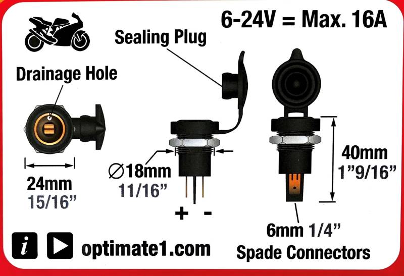 Optimate =SAE78 DIN Anschlussstecker 12V female von Tecmate