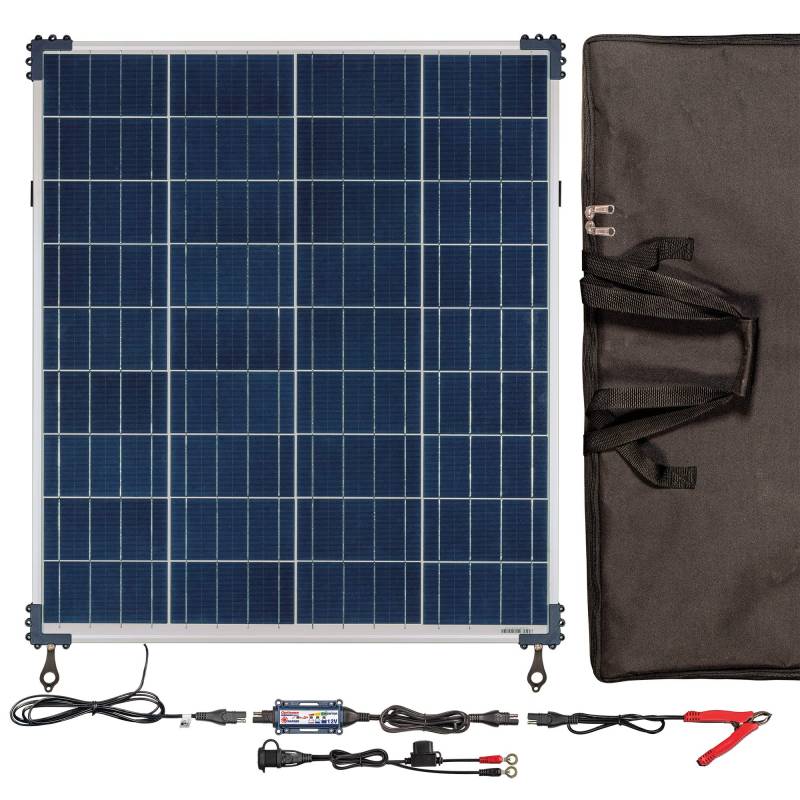 OptiMate Solar 80W Travel Kit, TM523-8TK, 6-stufiges gekapseltes batterieschonendes 12V 6.67A Solarlade- & -wartungsgerät von Tecmate