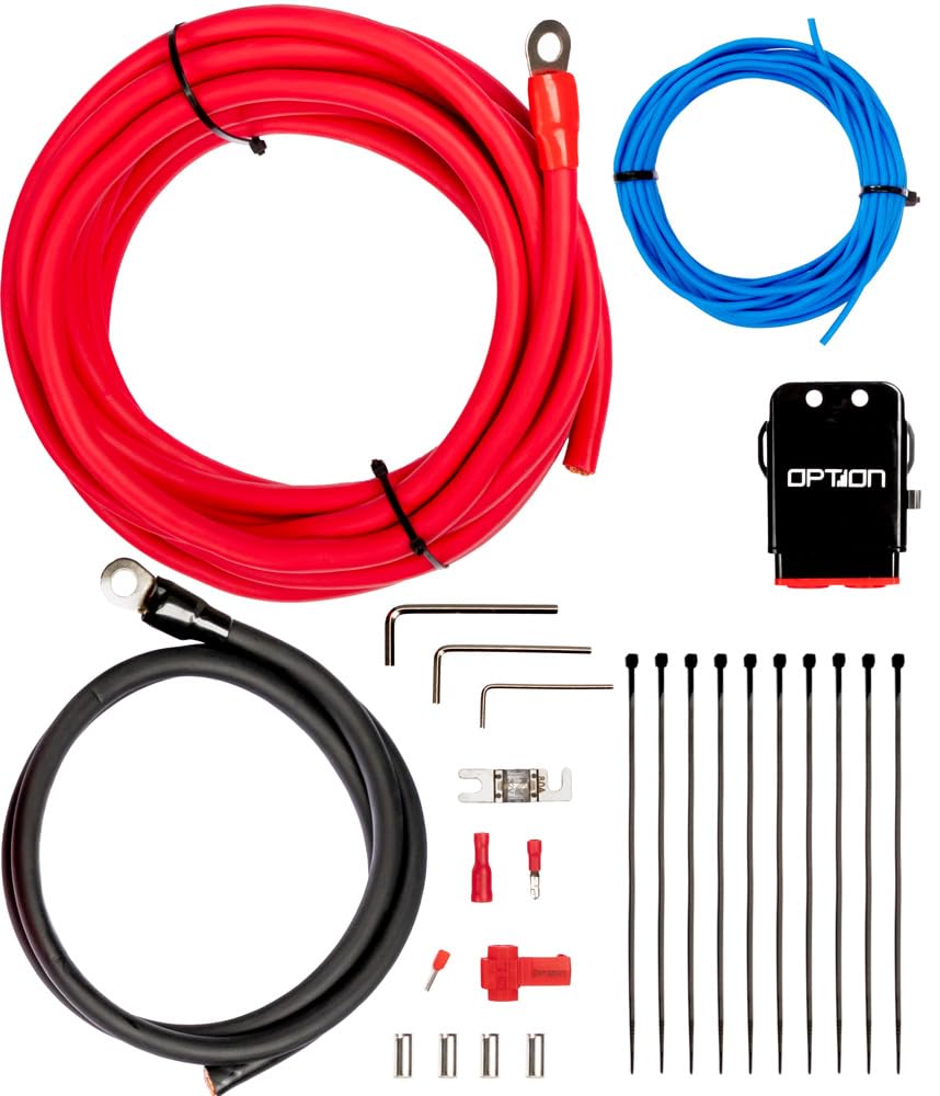Option 100% Vollkupfer Kabelkit 35mm² - Profi Line Power Kabel Set - Perfekt für den Anschluss von Verstärker/Aktive Subwoofer im Auto Option 100% Vollkupfer Kabelkit 35mm² - Profi Line Power Kabel Set - Perfekt für den Anschluss von Verstärker/Aktive Subwoofer im Auto von Option