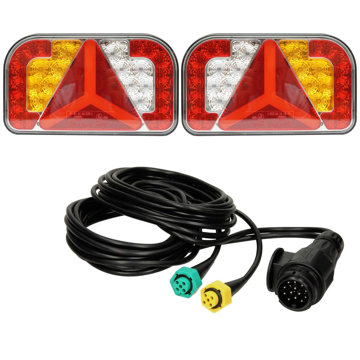 Optizium Rückleuchten Set LED für Anhänger - 12 V - E9-zertifiziert - 13 poliger Stecker - 5 m Kabel - Bajonetanschluss - Anhängerbeleuchtung Rücklicht Optizium Rückleuchten Set LED für Anhänger - 12 V - E9-zertifiziert - 13 poliger Stecker - 5 m Kabel - Bajonetanschluss - Anhängerbeleuchtung Rücklicht von Optizium