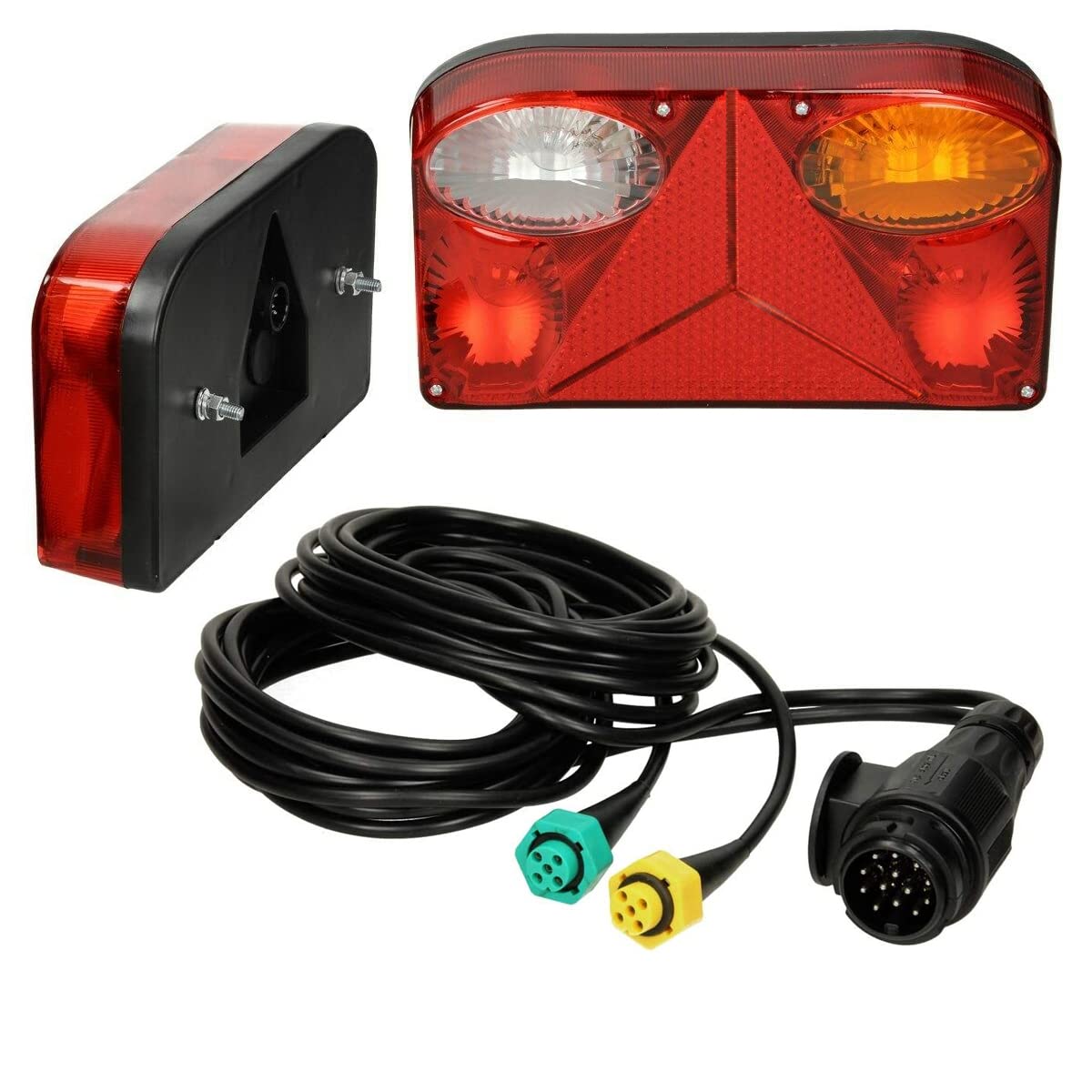 Optizium Rückleuchten Set für Anhänger - 12 V - E9-zertifiziert - 13 poliger Stecker - 5 m Kabel - Bajonetanschluss - Anhängerbeleuchtung Rücklicht Optizium Rückleuchten Set für Anhänger - 12 V - E9-zertifiziert - 13 poliger Stecker - 5 m Kabel - Bajonetanschluss - Anhängerbeleuchtung Rücklicht von Optizium