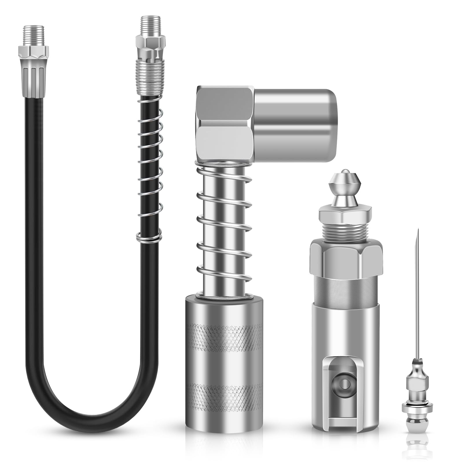 Orchideeknc Adapter für Fettpresse, 30cm Schlauch, 90°Fettkupplung mit Muffe, Aufsteck-Fettadapter und Fettinjektionsnadel, passend für die Meisten Manuellen Fettpressen Orchideeknc Adapter für Fettpresse, 30cm Schlauch, 90°Fettkupplung mit Muffe, Aufsteck-Fettadapter und Fettinjektionsnadel, passend für die Meisten Manuellen Fettpressen von Orchideeknc