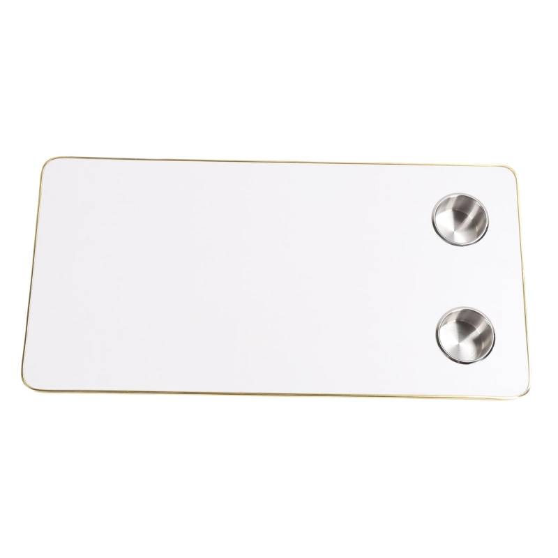 Oreilet Bootstisch -Top -Ersatz, 800x400 Mmx18mm Massives Holz RV Tischplatte Tischplatte mit 2 Tasse Halter für Meeresanhänger Yacht Wohnmobil Deck Essarbeit (White) von Oreilet