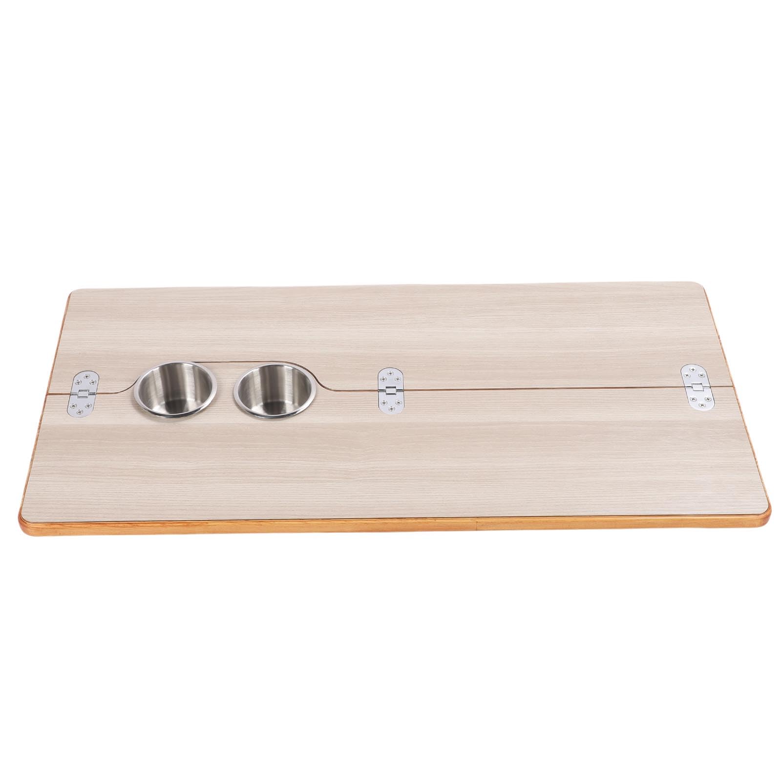 Oreilet Ersatz-Tischplatte für Wohnmobile, 800 X 400 Mm X 20 Mm, Klappbare Tischplatte Massivholz für Boote mit 2 Getränkehaltern für ESS Arbeitsdecks von Bootsanhängern Yachten (Holzfarbe) von Oreilet