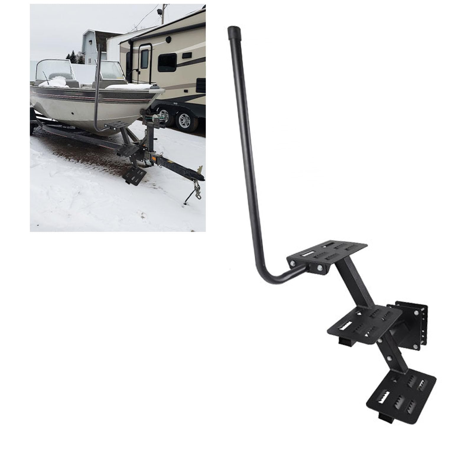 Oreilet Professioneller Bootsanhänger 3 Stufe, Lackspray Stahl Anti Slip Universal Heavy Duty Anhänger Zunge Stiefleiter mit Sicherheitsgrad Griff für Bassboote RV Oreilet Professioneller Bootsanhänger 3 Stufe, Lackspray Stahl Anti Slip Universal Heavy Duty Anhänger Zunge Stiefleiter mit Sicherheitsgrad Griff für Bassboote RV von Oreilet