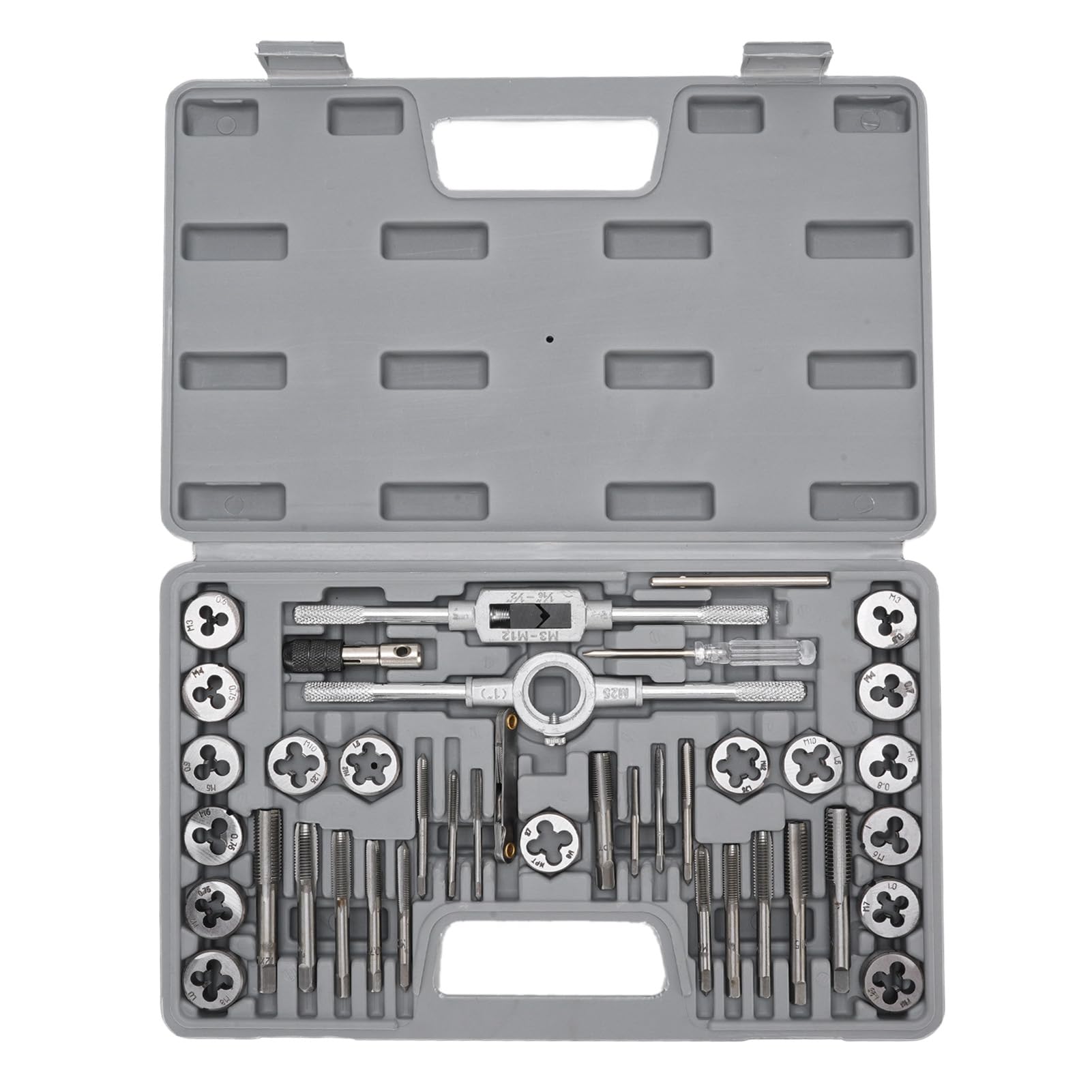 Oreilet Tap and Die -Set, 41pcs Metrik Genauige Thread -Thread -Threading -Tools für Fachleute und Enthusiasten für Metallbearbeitungsprojekte Umfasst UNC Grob, UNF Fine und NPT Threads Oreilet Tap and Die -Set, 41pcs Metrik Genauige Thread -Thread -Threading -Tools für Fachleute und Enthusiasten für Metallbearbeitungsprojekte Umfasst UNC Grob, UNF Fine und NPT Threads von Oreilet