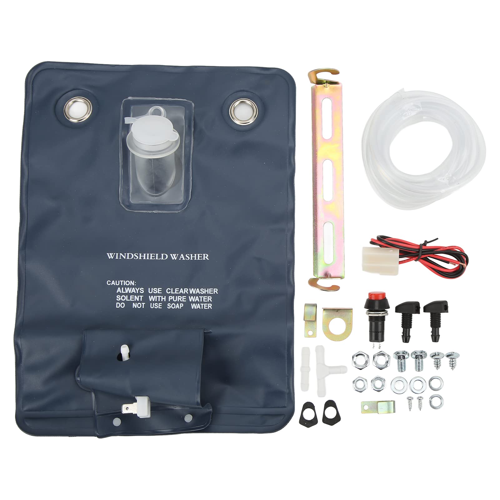 12V Universal Scheibenwaschpumpenbeutel Kit, Scheibenwaschbehälter mit Pumpe, Scheibenwaschflüssigkeitspumpe mit Düsenknopfschalter, Autoreinigungswerkzeug für Oldtimer 12V Universal Scheibenwaschpumpenbeutel Kit, Scheibenwaschbehälter mit Pumpe, Scheibenwaschflüssigkeitspumpe mit Düsenknopfschalter, Autoreinigungswerkzeug für Oldtimer von Oreq