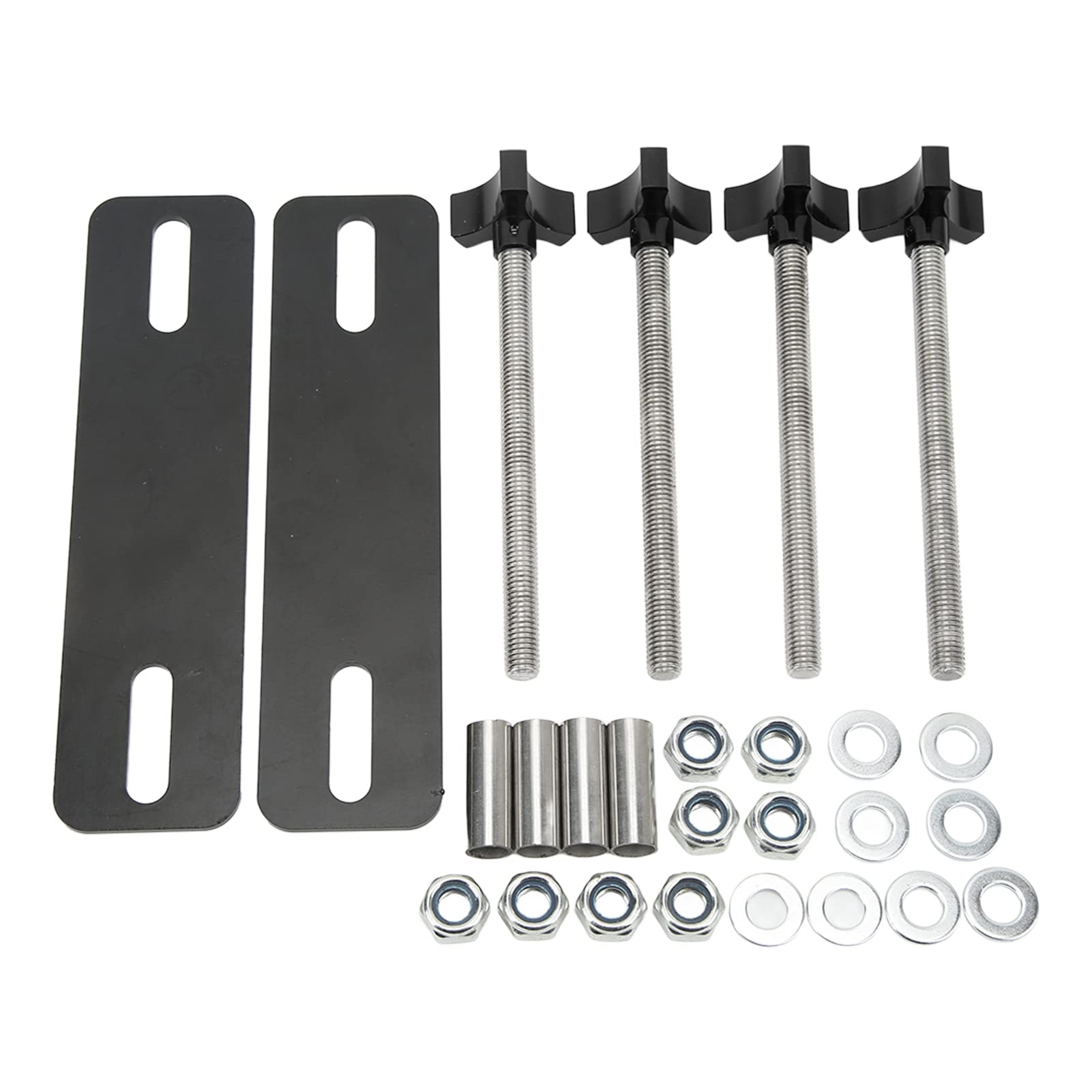 Traction Board Montage Pin Set, Recovery Traction Boards Tracks Reifenleiter Montage-Kit Verstellbarer Stützklammern, Montagestifte für Offroad, kompatible Loch-Tonhöhe 12-17 cm(Schwarz) von Oreq