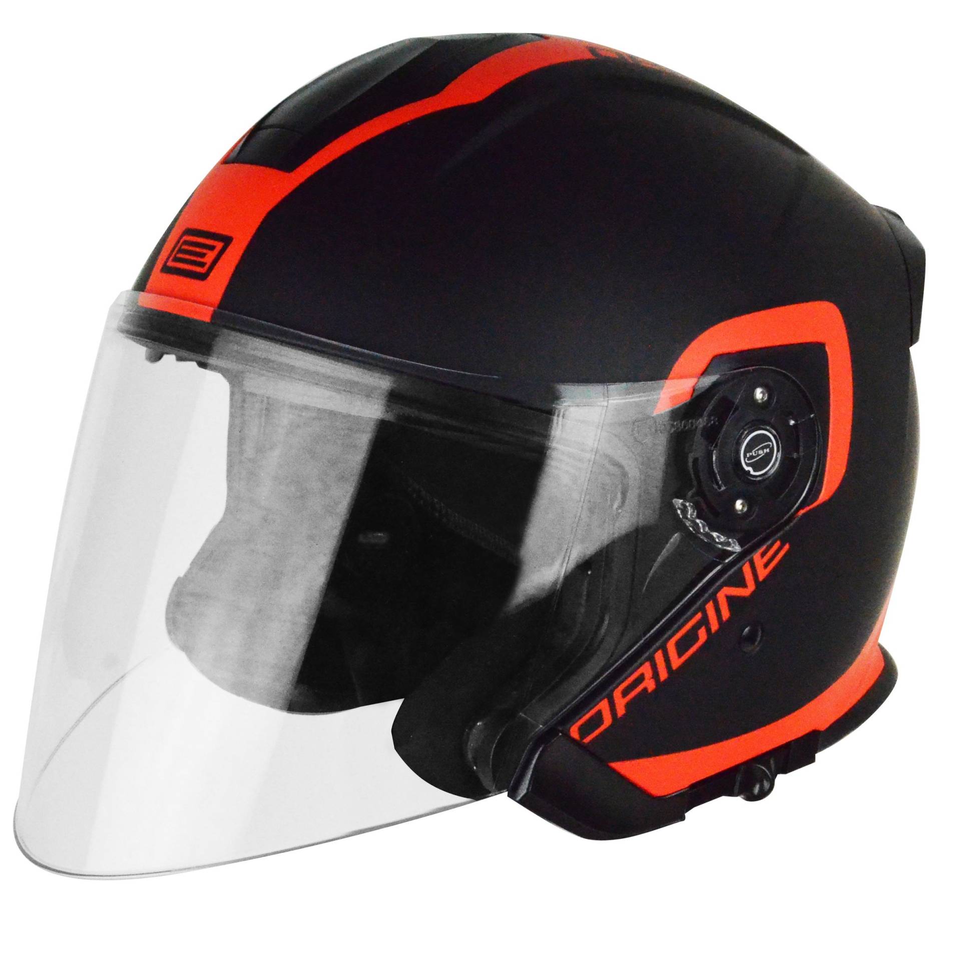 Herkunft Helmets 201586020100506 Helm Jet Palio Flow 2.0, schwarz/orange, XL von ORIGINE