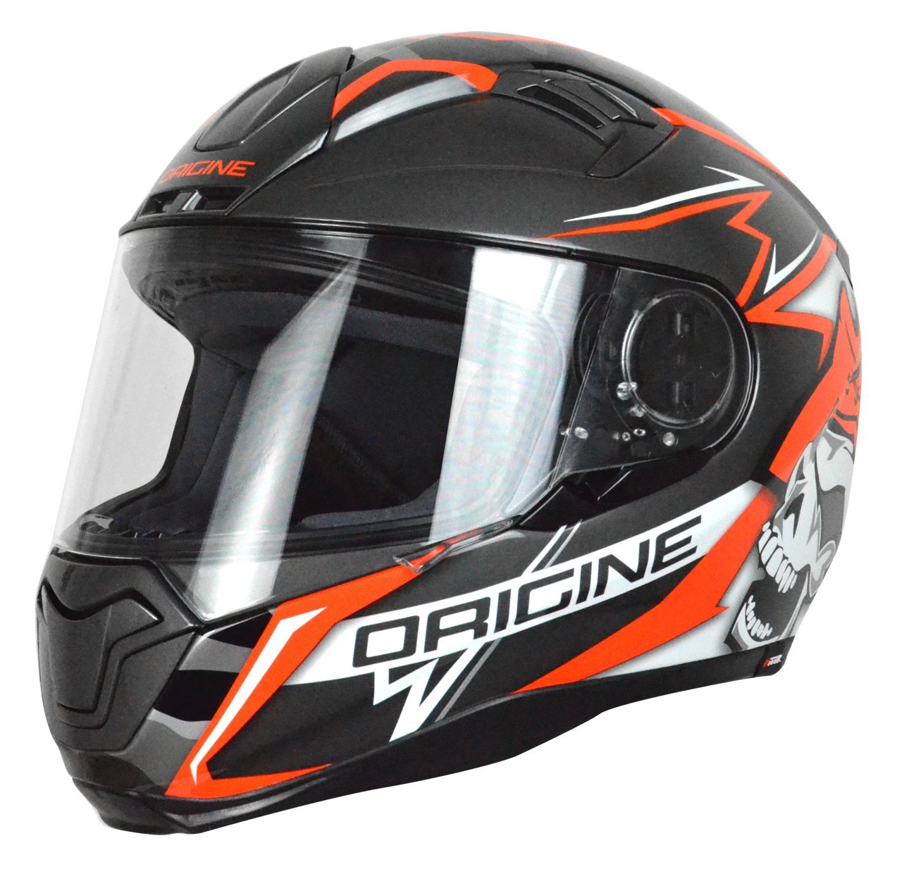 Herkunft Helmets Helm Motorrad, Schwarz/Rot, Größe L von ORIGINE