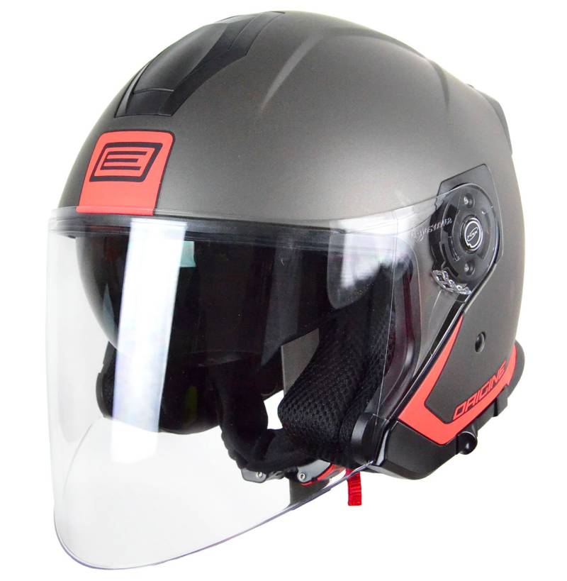 Origine helmets PALIO Flow Open Face Helme, Rot/Schwarz, Größe XL von ORIGINE