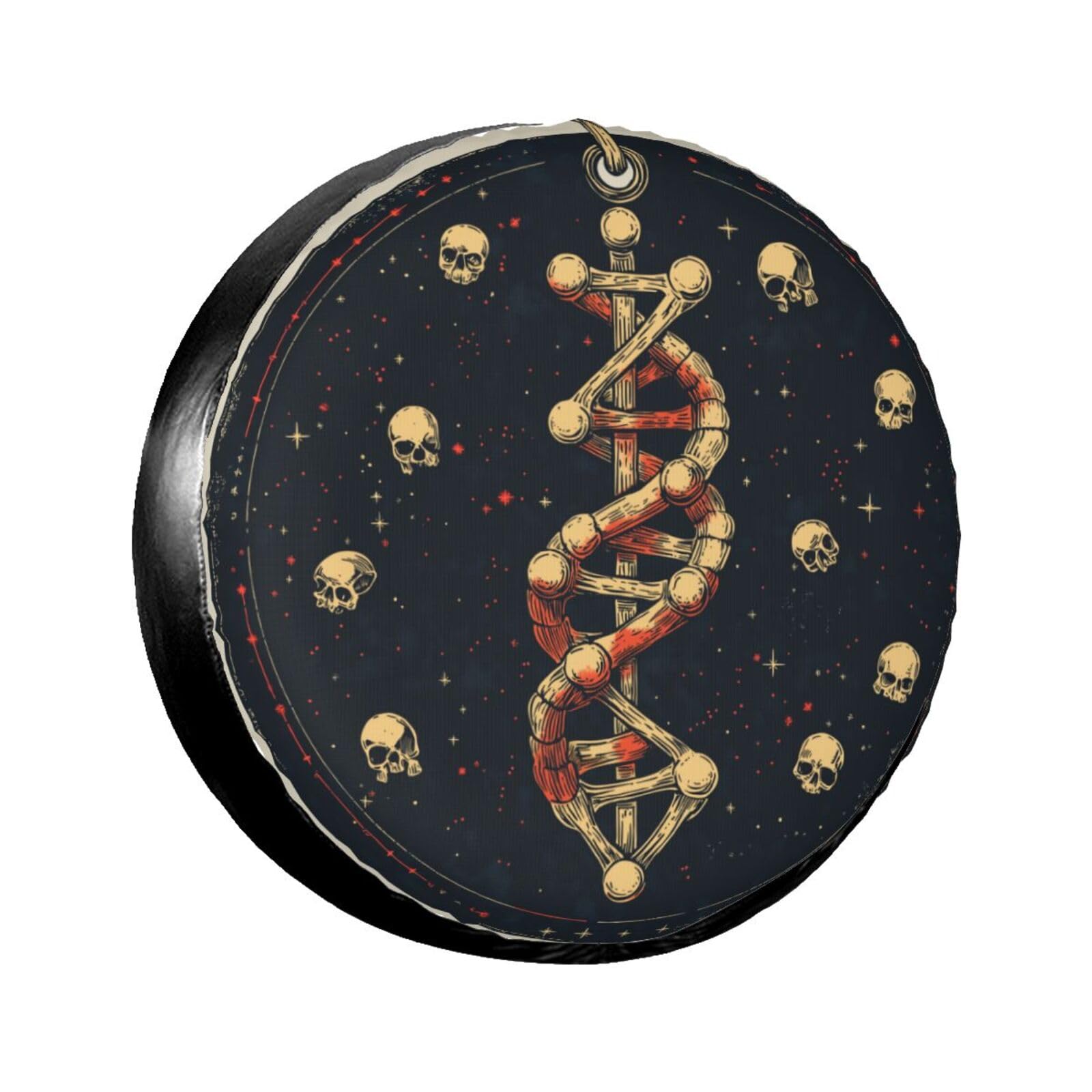 Ersatzreifenabdeckung, Radschutz, DNA, Skelett, wasserdicht, staubdicht, universelle Passform für Jeep, Anhänger, Wohnmobil, SUV, Wohnmobil, Fahrzeug, 35,6 cm (14 Zoll) von Ortydoxa