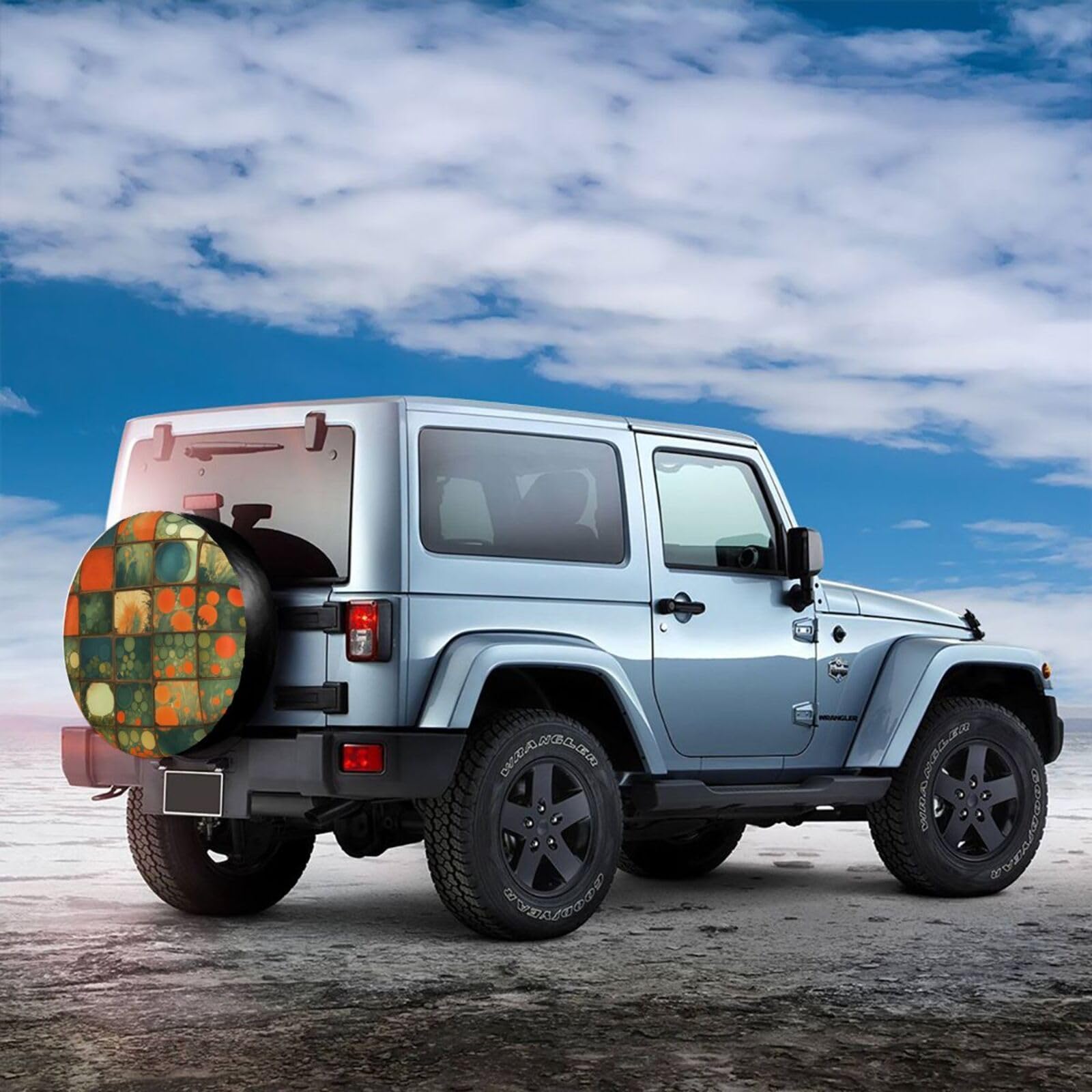 Ersatzreifenabdeckung, Radschutz, Grassland, wasserdicht, staubdicht, universelle Passform für Jeep, Anhänger, Wohnmobil, SUV, Wohnmobil, Fahrzeug, 43,2 cm (17 Zoll) von Ortydoxa
