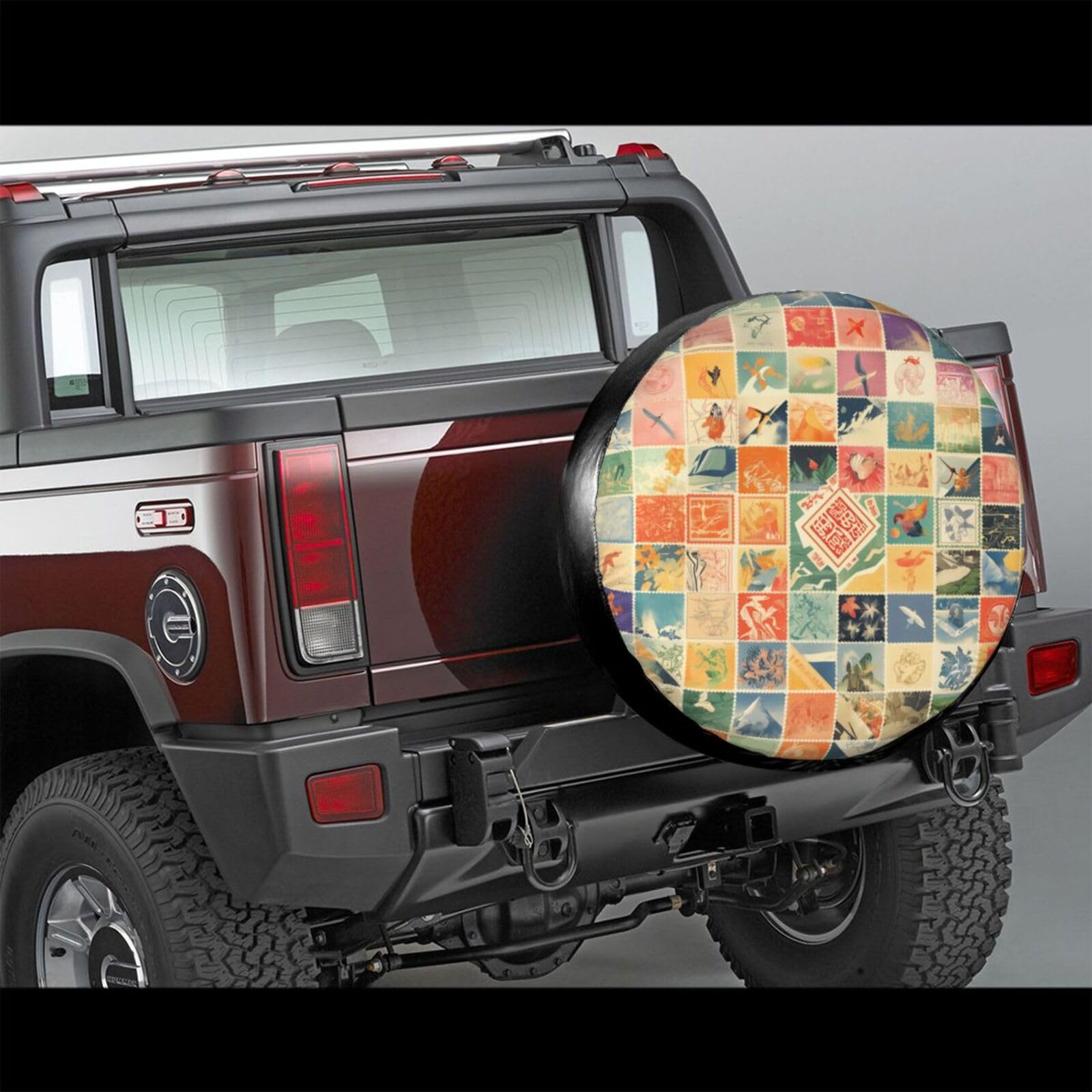 Ersatzreifenabdeckung, Radschutz, Retro-Stempel, wasserdicht, staubdicht, universelle Passform für Jeep, Anhänger, Wohnmobil, SUV, Wohnmobil, Fahrzeug, 35,6 cm (14 Zoll) von Ortydoxa