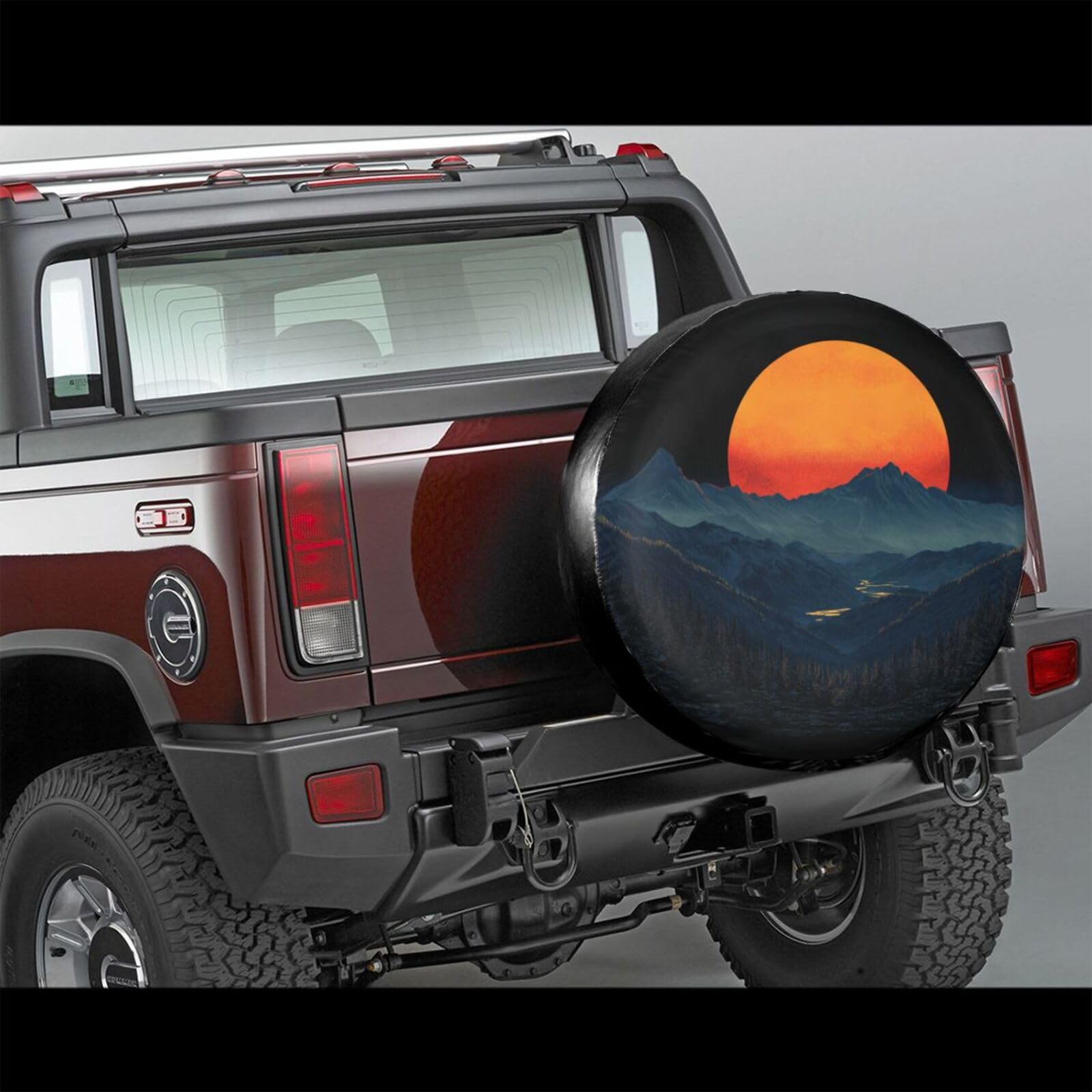 Ersatzreifenabdeckung, Radschutz, Sonnenuntergang Nacht, wasserdicht, staubdicht, universelle Passform für Jeep, Anhänger, Wohnmobil, SUV, Wohnmobil, Fahrzeug, 43,2 cm (17 Zoll) von Ortydoxa