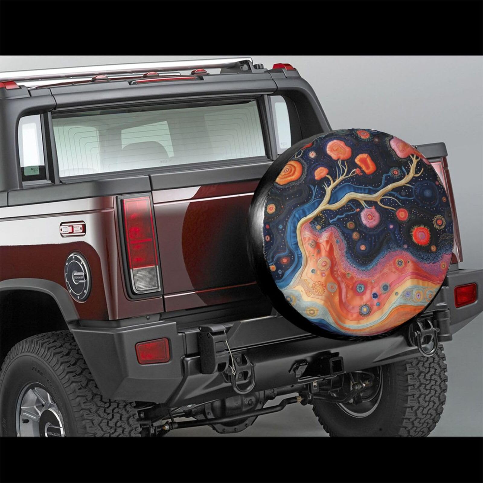 Ersatzreifenabdeckung, Radschutz, abstrakte Zweige und Blumen, wasserdicht, staubdicht, universelle Passform für Jeep, Anhänger, Wohnmobil, SUV, Wohnmobil, Fahrzeug, 35,6 cm (14 Zoll) von Ortydoxa