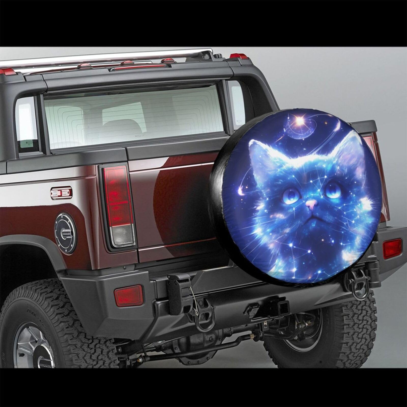 Ersatzreifenabdeckung, Radschutz, blaues Kätzchen, wasserdicht, staubdicht, universelle Passform für Jeep, Anhänger, Wohnmobil, SUV, Wohnmobil, Fahrzeug, 43,2 cm (17 Zoll) von Ortydoxa