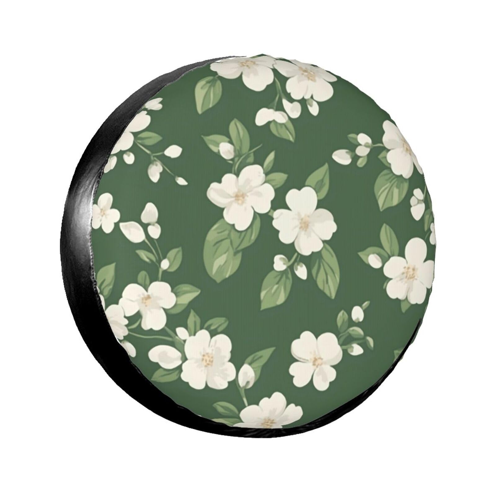 Ersatzreifenabdeckung, Radschutz, weiße Blumen, wasserdicht, staubdicht, universelle Passform für Jeep, Anhänger, Wohnmobil, SUV, Wohnmobil, Fahrzeug, 40,6 cm Ersatzreifenabdeckung, Radschutz, weiße Blumen, wasserdicht, staubdicht, universelle Passform für Jeep, Anhänger, Wohnmobil, SUV, Wohnmobil, Fahrzeug, 40,6 cm von Ortydoxa