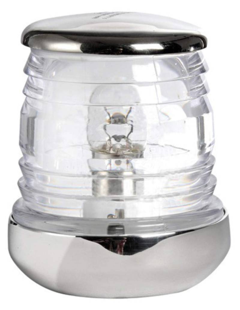 OSCULATI Edelstahl Rundum-Laterne mit Halogen-Lichtquelle und klarer Kunststofflinse für Boot-Raumbeleuchtung von OSCULATI