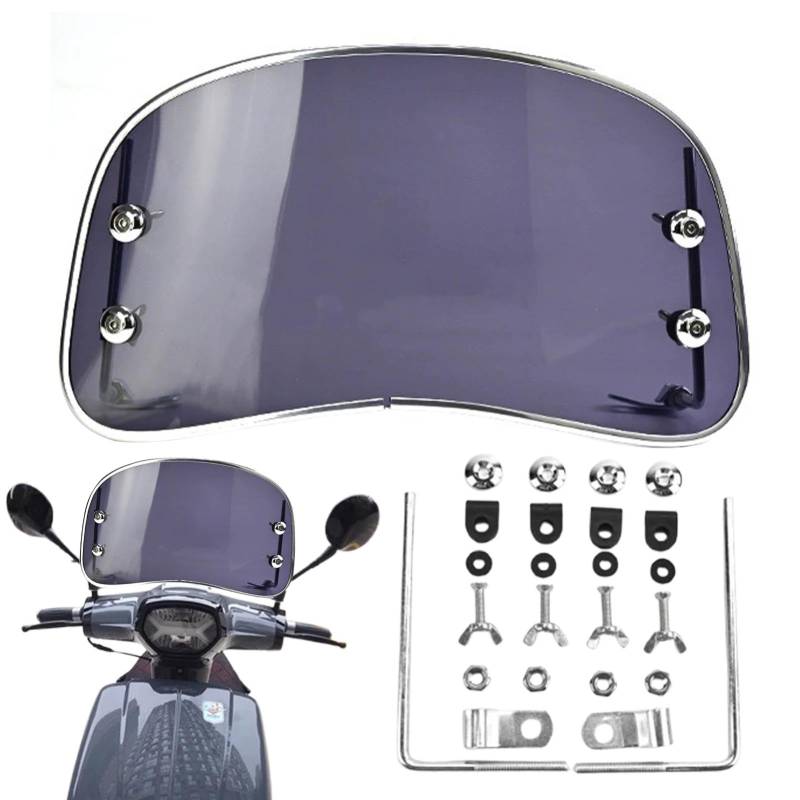 Motorrad-Windschutzscheiben-Windschutz | Transparenter Anti-Kratz-Windschutzscheiben-Spoiler | Verstellbarer Motorrad-Frontverkleidungswindschutz, universelle Motorrad-Windschutzscheibe von Oseczmut