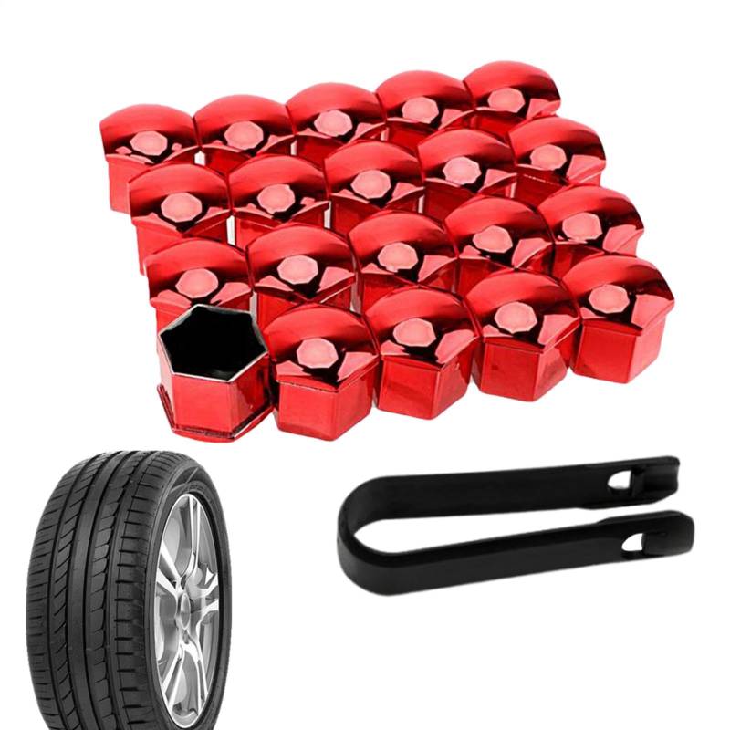Oseczmut Radmutterkappen für Reifen, Radmuttern, Radmutterkappen, Radmuttern, Radmutterkappen – Reifenschraubendeckel mit Entfernungswerkzeug, Reifenmutterabdeckungen von 17 mm, 19 mm, 21 mm, von Oseczmut
