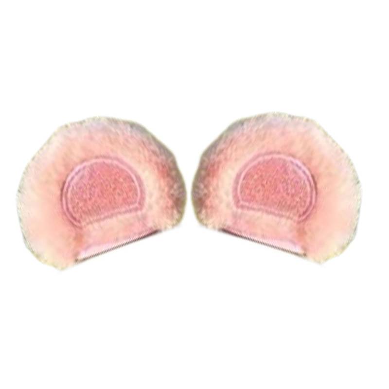 Oshhni 2er Set Plüschohren für Rückspiegel von Motorrädern, Einfache Anbringung, Rosa Bärenohren von Oshhni