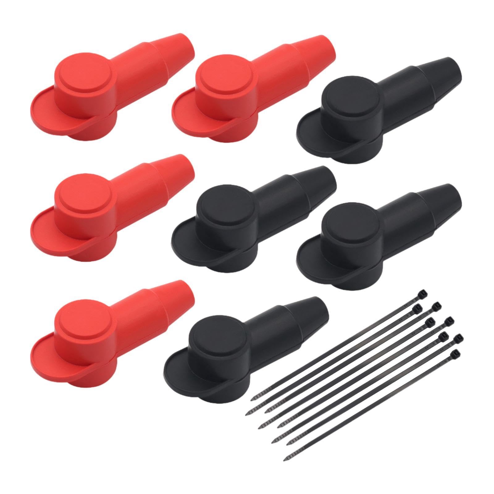 Oshhni 8 x Abdeckungen für Klemmenpfosten, Starter und Lichtmaschine mit Kabelbindern für Boote, Schwarz Rot Oshhni 8 x Abdeckungen für Klemmenpfosten, Starter und Lichtmaschine mit Kabelbindern für Boote, Schwarz Rot von Oshhni