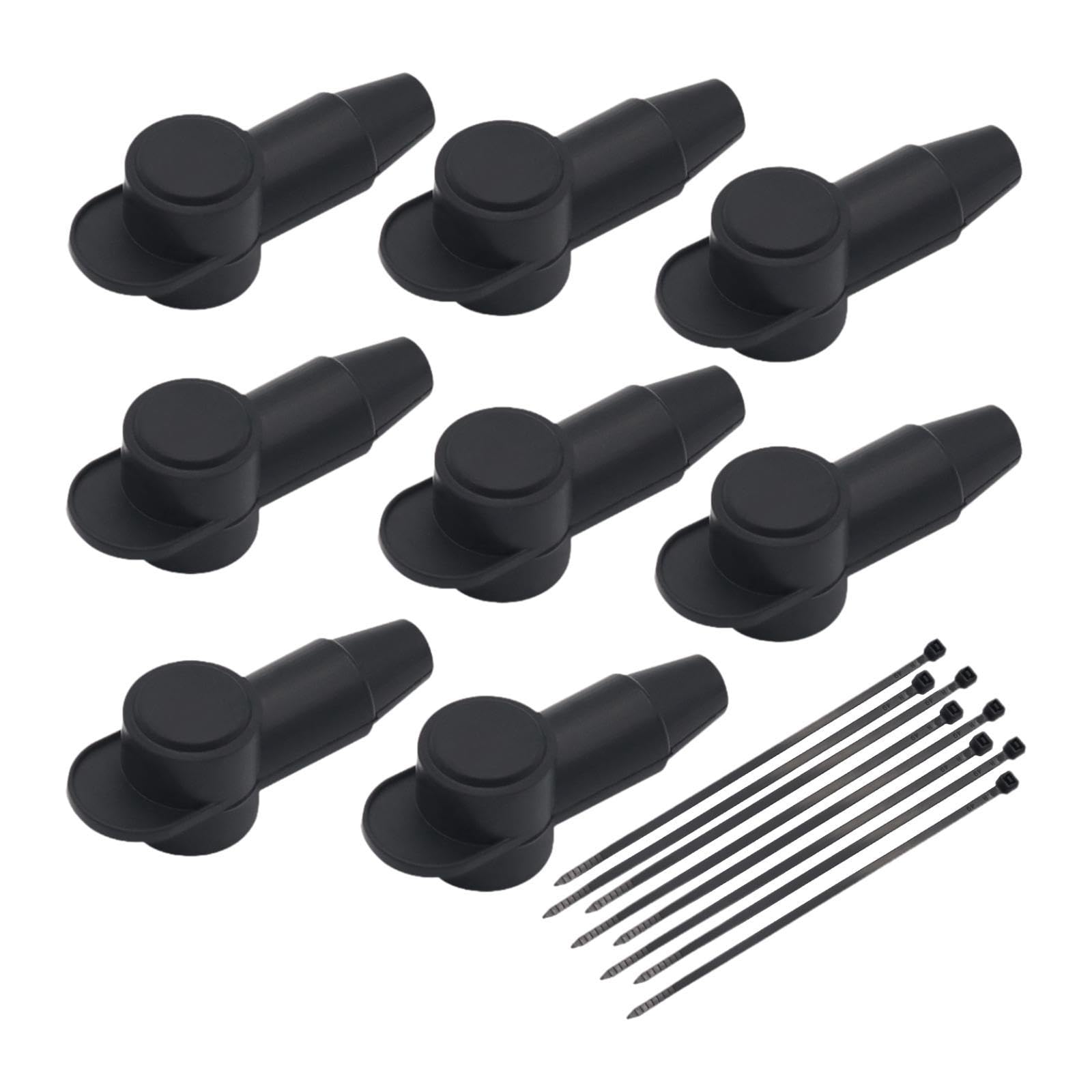 Oshhni 8 x Abdeckungen für Klemmenpfosten, Starter und Lichtmaschine mit Kabelbindern für Boote, Schwarz Oshhni 8 x Abdeckungen für Klemmenpfosten, Starter und Lichtmaschine mit Kabelbindern für Boote, Schwarz von Oshhni