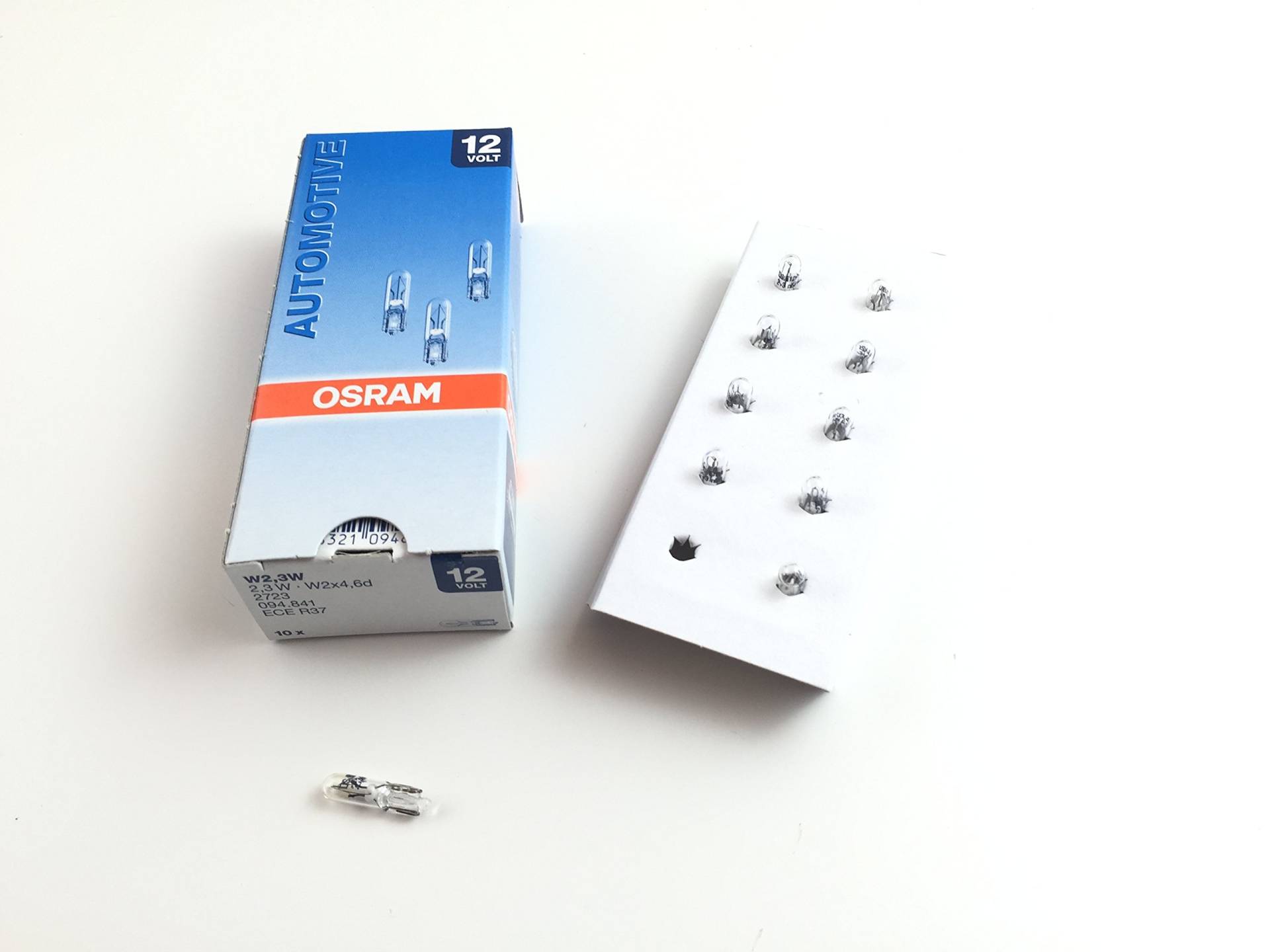 10 x Osram Lampe 12V 2,3W W2x4.6d Glassockellampe W2,3W Innenbeleuchtung 2723 10 x Osram Lampe 12V 2,3W W2x4.6d Glassockellampe W2,3W Innenbeleuchtung 2723 von Osram