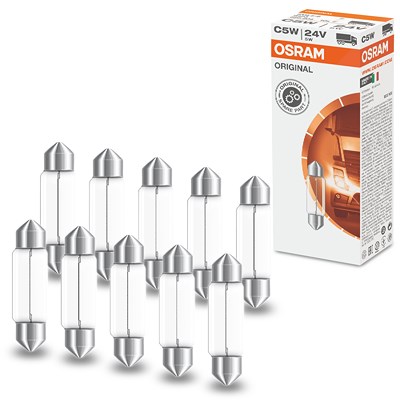 Osram 10x C5W Original Line Soffittenlampe LKW 36mm [Hersteller-Nr. 6423] für Mercedes-Benz, Renault Trucks von Osram