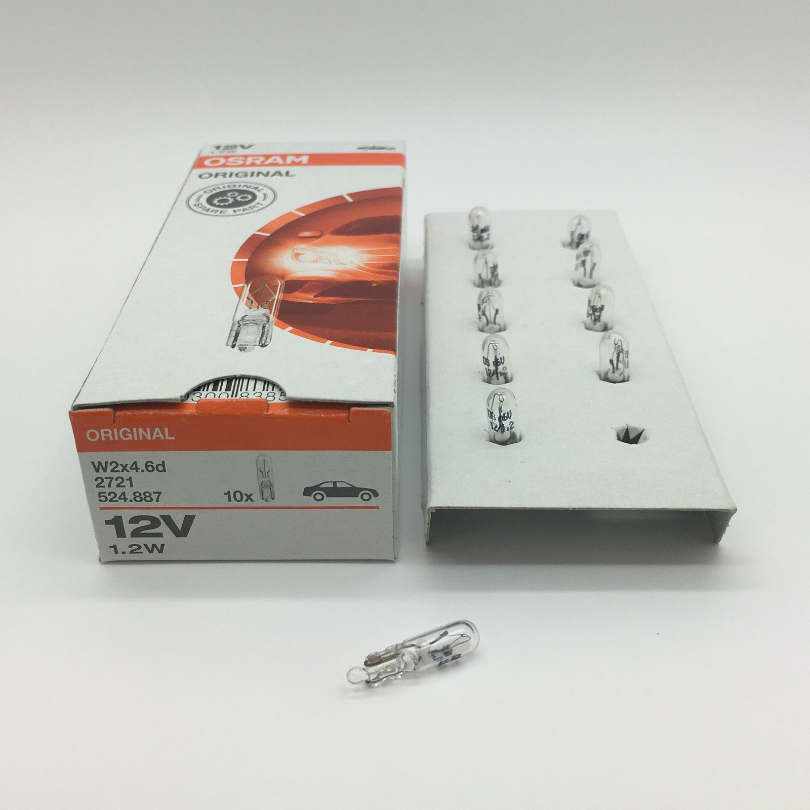 10x OSRAM 2721 Halogenlampe Glühlampe W1,2W ORIGINAL LINE 12V 1,2W W2x4.6d 10x OSRAM 2721 Halogenlampe Glühlampe W1,2W ORIGINAL LINE 12V 1,2W W2x4.6d von Osram