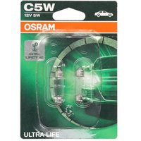 Glühlampe Sekundär OSRAM C5W Ultra Life 12V/5W, 2 Stück von Osram