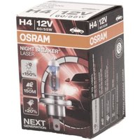 Glühlampe Halogen OSRAM H4 Night Breaker Laser 12V, 60/55W, 1 Stück von Osram
