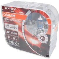 Glühlampe Halogen OSRAM H7 Night Breaker Laser 12V/55W, 2 Stück von Osram