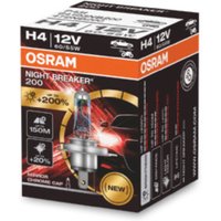 Glühlampe Halogen OSRAM H4 Night Breaker 200 12V, 60/55W, 1 Stück von Osram