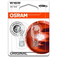 Glühlampe Sekundär OSRAM W16W Standard 12V/16W, 2 Stück von Osram