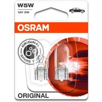 Glühlampe Sekundär OSRAM W5W Standard 12V/5W, 2 Stück von Osram