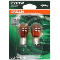 Glühlampe Sekundär OSRAM PY21W Ultra Life 12V/21W, 2 Stück von Osram
