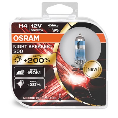 Osram NIGHT BREAKER® 200 H4 Duobox [Hersteller-Nr. 64193NB200-HCB] von Osram