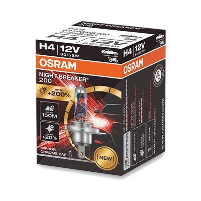 Osram NIGHT BREAKER® 200 H4 Faltschachtel Inhalt 1 Stk. [Hersteller-Nr. 64193NB200] von Osram