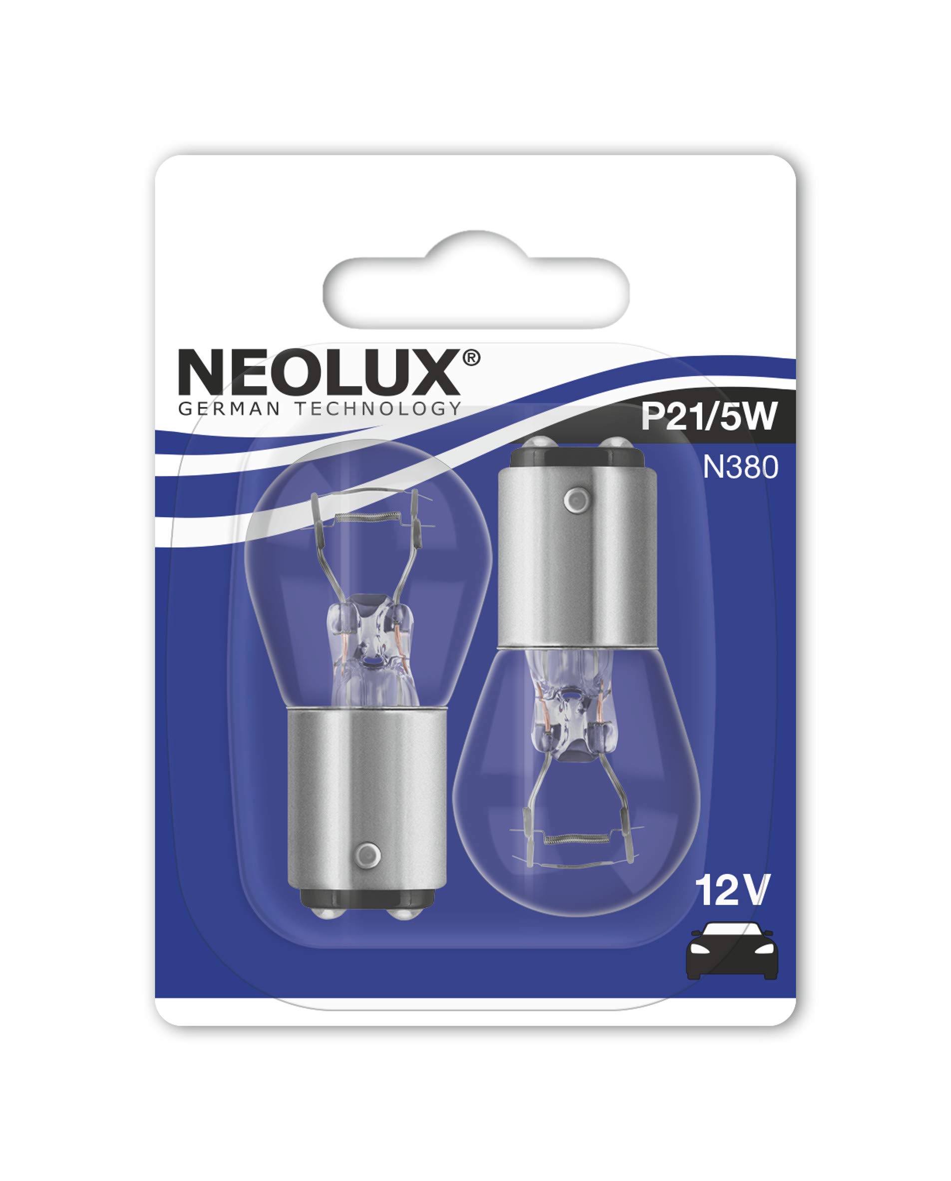 Neolux N380-02B P21/5W, Blinklichtlampe, 12V, Doppelblister, Anzahl 2, 3 Stück von Osram