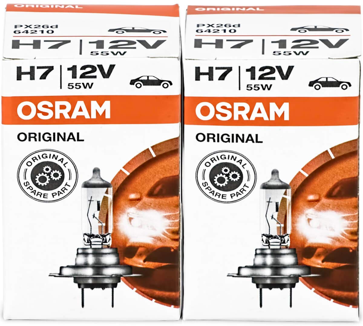 Osram H7 Longlife High Tech 12V 55W PX26d 64210L 2 Stück Lampen Autolampen Glühlampen von Osram