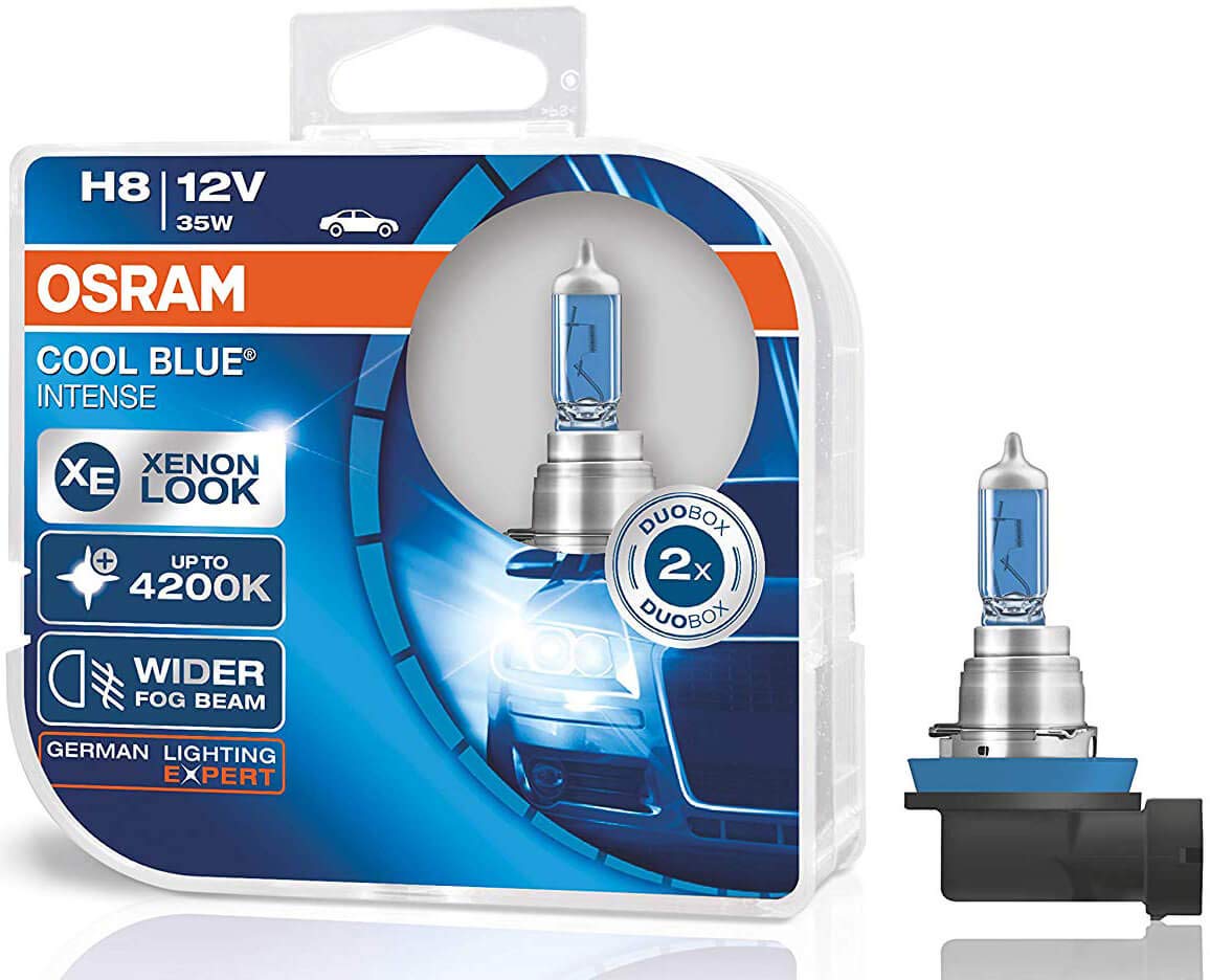 Osram 64212CBI-HCB COOL BLUE INTENSE H8 Halogen, Scheinwerferlampe, 12V, Duo Box, 2 Stück, Anzahl 2 von Osram