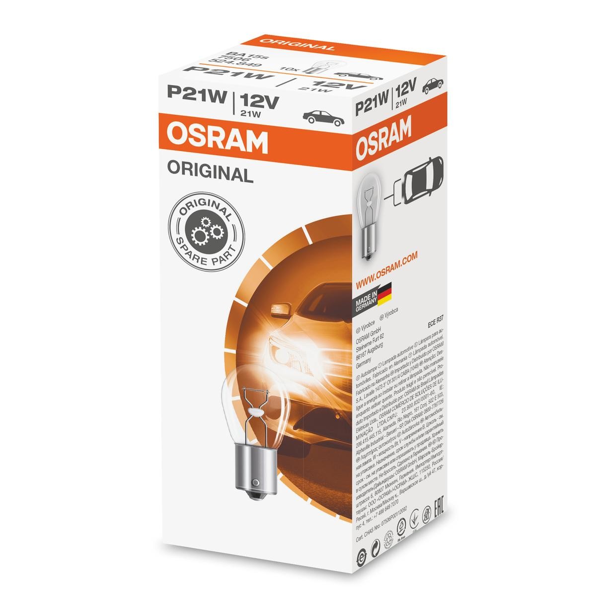OSRAM Glühlampe, Blinkleuchte VW,AUDI,MERCEDES-BENZ 7506 von Osram