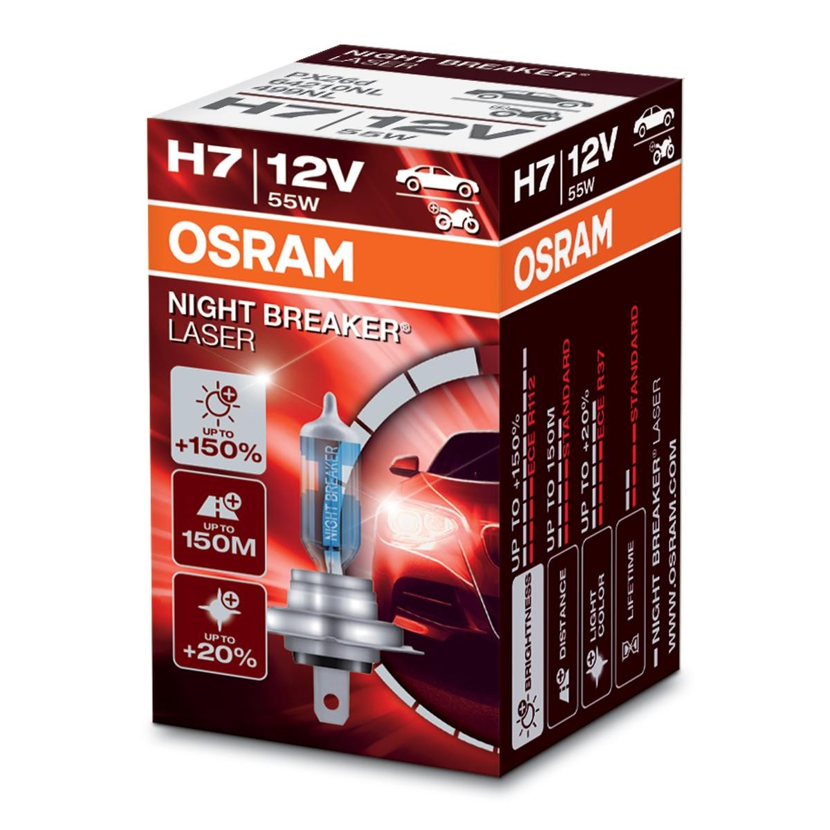 OSRAM Glühlampe, Fernscheinwerfer VW,AUDI,MERCEDES-BENZ 64210NL von Osram