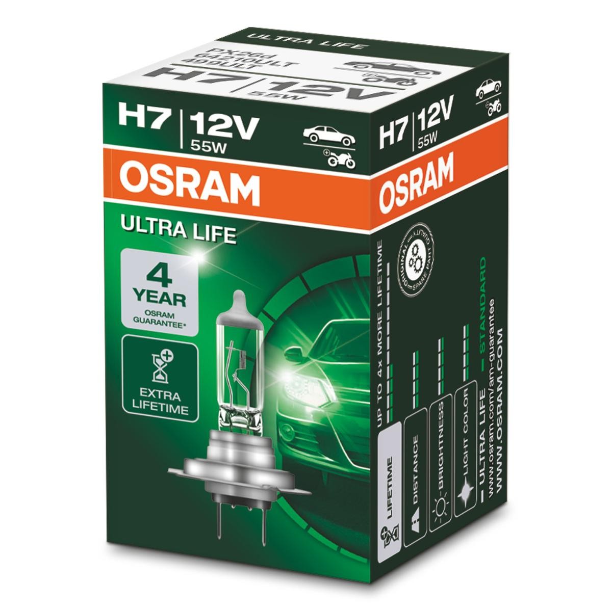 OSRAM Glühlampe, Fernscheinwerfer VW,AUDI,MERCEDES-BENZ 64210ULT von Osram