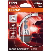 OSRAM Glühlampe, Fernscheinwerfer NIGHT BREAKER® LASER H11 64211NL-01B  VW,AUDI,MERCEDES-BENZ,Golf V Schrägheck (1K1),TOURAN (1T1, 1T2) von Osram